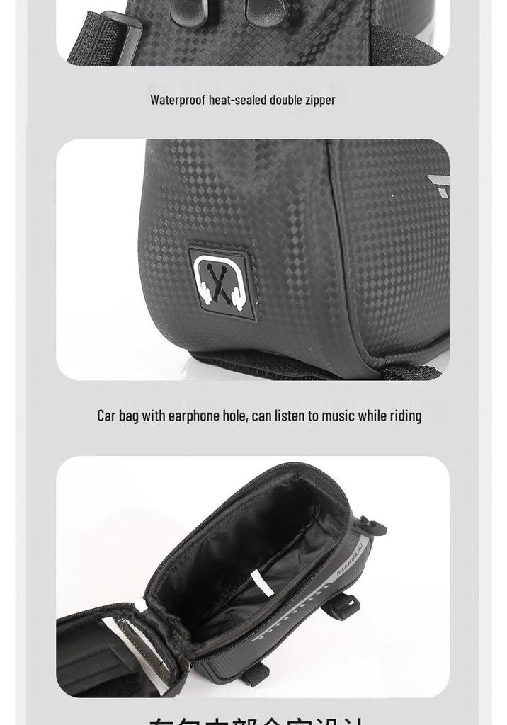 Waterproof Bicycle Top Tube Bag with Phone Touch Screen
