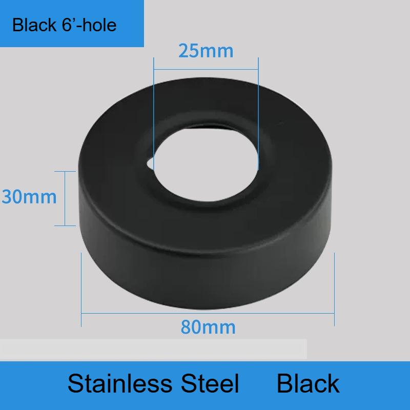 1Pc Black Shower Faucet Decorative Cover Chrome Finish Stainless Steel Water Pipe Wall Covers Kitchen Bathroom Accessories