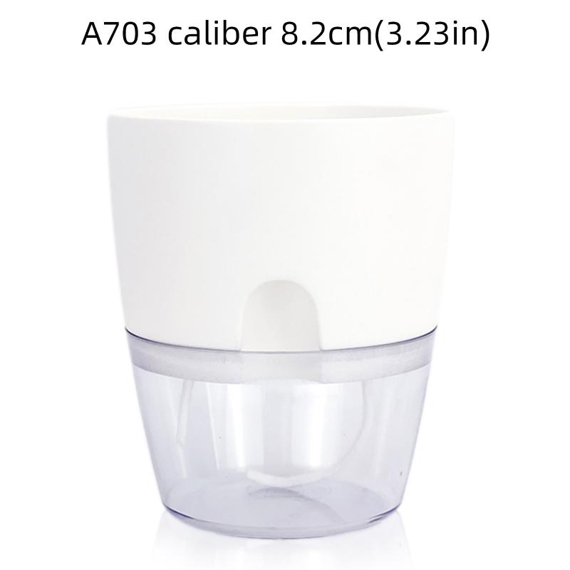 Transparenter doppelschichtiger Blumentopf aus Kunststoff, selbstbewässernder Blumentopf, Bewässerungspflanzer aus Baumwollseil mit Injektionsanschluss, Jardin