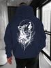 Heulender Wolf-Print Hip Hop Sport Hoodie für Jungen und Mädchen, Schwarzes Sweatshirt Mit Wolfsmond-Kunstprint Auf Dem Rücken Für Kinder Streetwear