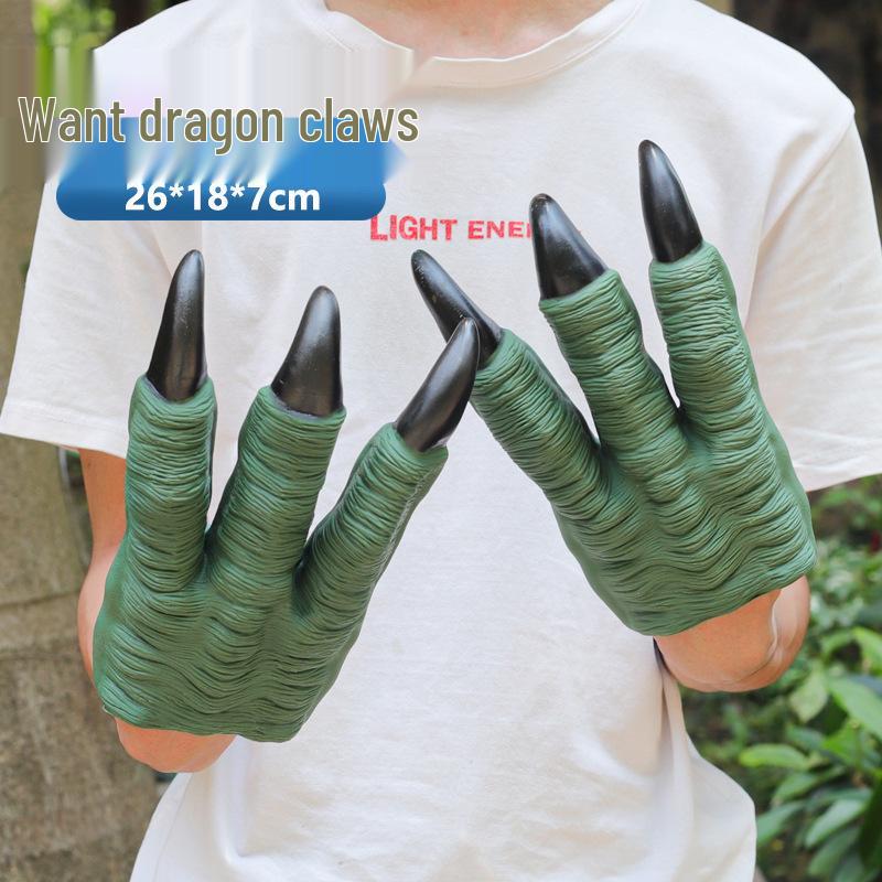 Dinosaur Hand Puppet Gloves - Soft Rubber Triceratops & T. Rex Simulation Toys for Kids