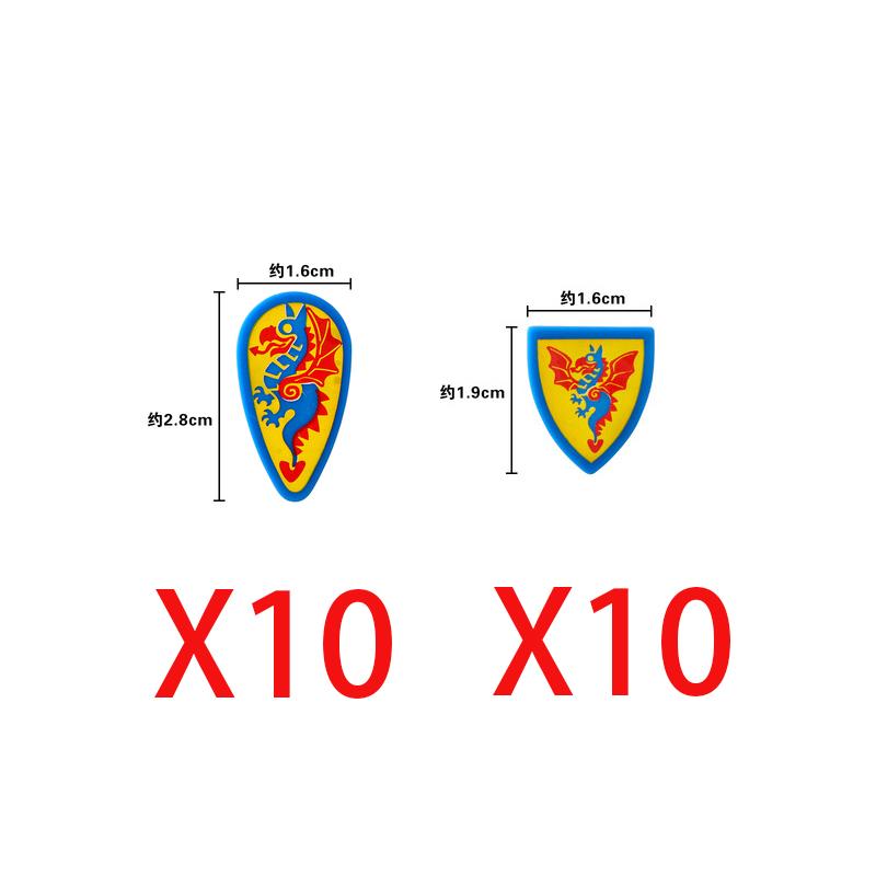 MOC Medieval Building Blocks Viking Crusader Shield Armor Vest Figure Soldier Weapons Accessories Lion Eagle Brick Toy Gift R059