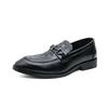 Men's Plus Size Crocodile Embossed Pointed Toe Formal Leather Slip-on Shoes for Business or Weddings