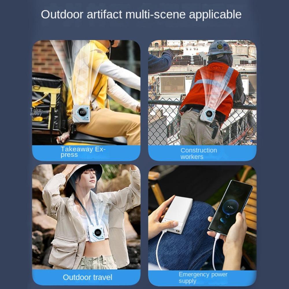 5000/9800mah Hanging Waist Fan Wearable Mini Electric Fan Portable Waist Clip Fan  Outdoor Work