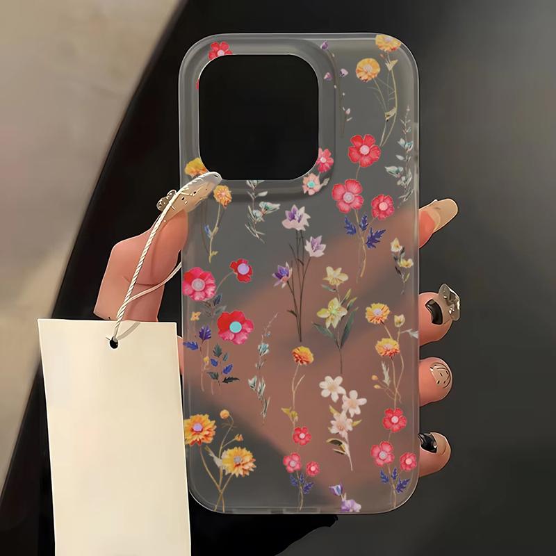 Flowers Leaf Print Phone Case For iPhone 17 16 Pro Max 15 14 13 12 11 Pro 16E XS X XR 7 8 Plus 12 13 Mini Shockproof Clear Cover