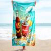 1PC Custom Name Sunny Day Soda Fun Beach Towel Highly Absorbent And Sand-Resistant Towel for Swimming, Pool, Yoga, And Travel Lightweight