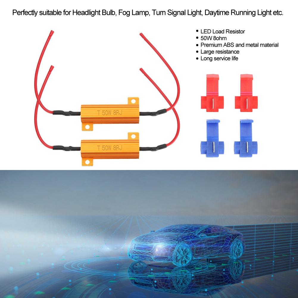 2 Stück 50W 8 Ohm Drahtwiderstand Decoder Fix LED-Glühbirnen Hyperblinken Blinker