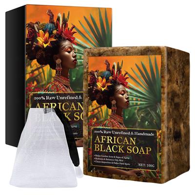 Black Soap Reduces Dryness Smoothes Skin Mites Body Cleansing Reduces Black Spots And Eliminates Wrinkles Cleansing Soap Bath Soap 100g