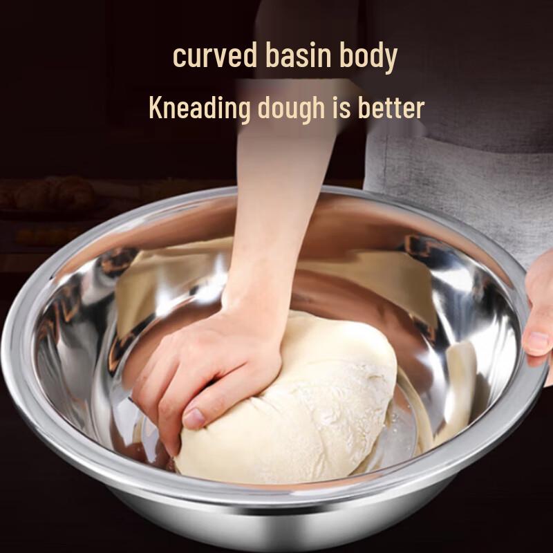 Huabeishi Thickened Stainless Steel Round Mixing Bowl