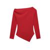 Jnleaog Autumn New Women's Clothing Fashion Style Stylish Fashionable Asymmetric Stretch Tops 3644328