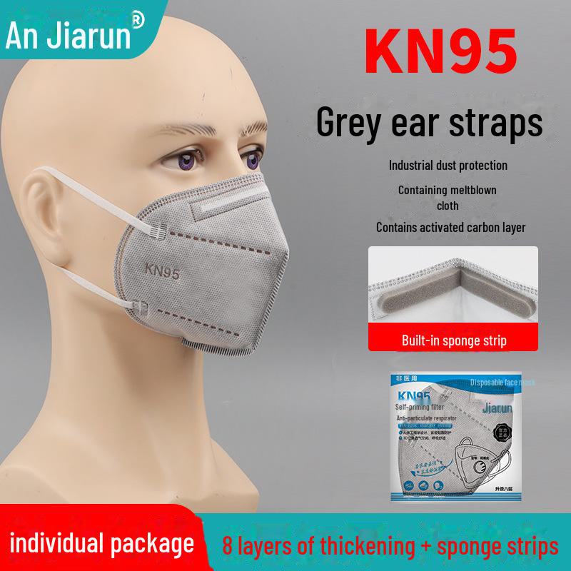 KN95 Activated Carbon Mask with Breathing Valve & 7-Layer Protection, Thickened with Sponge Strips, Head-Mounted.