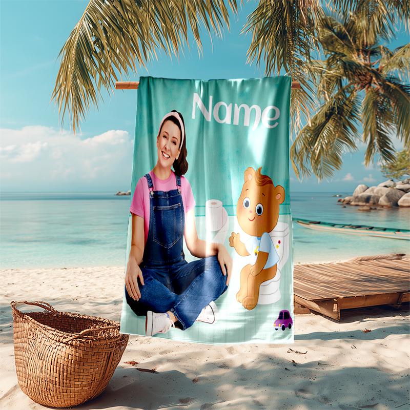 Personalized Customized Proof Beach Towel with Ms. Rachel Pattern - Soft, Absorbent,quick-drying,perfect Swimming,camping&bathing