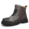Hiking Boots Men Men's Safety Shoe Work & Safety Shoes Booties Man Genuine Leather Men's Motorcycle Boots Brown Boot Ankle Mens