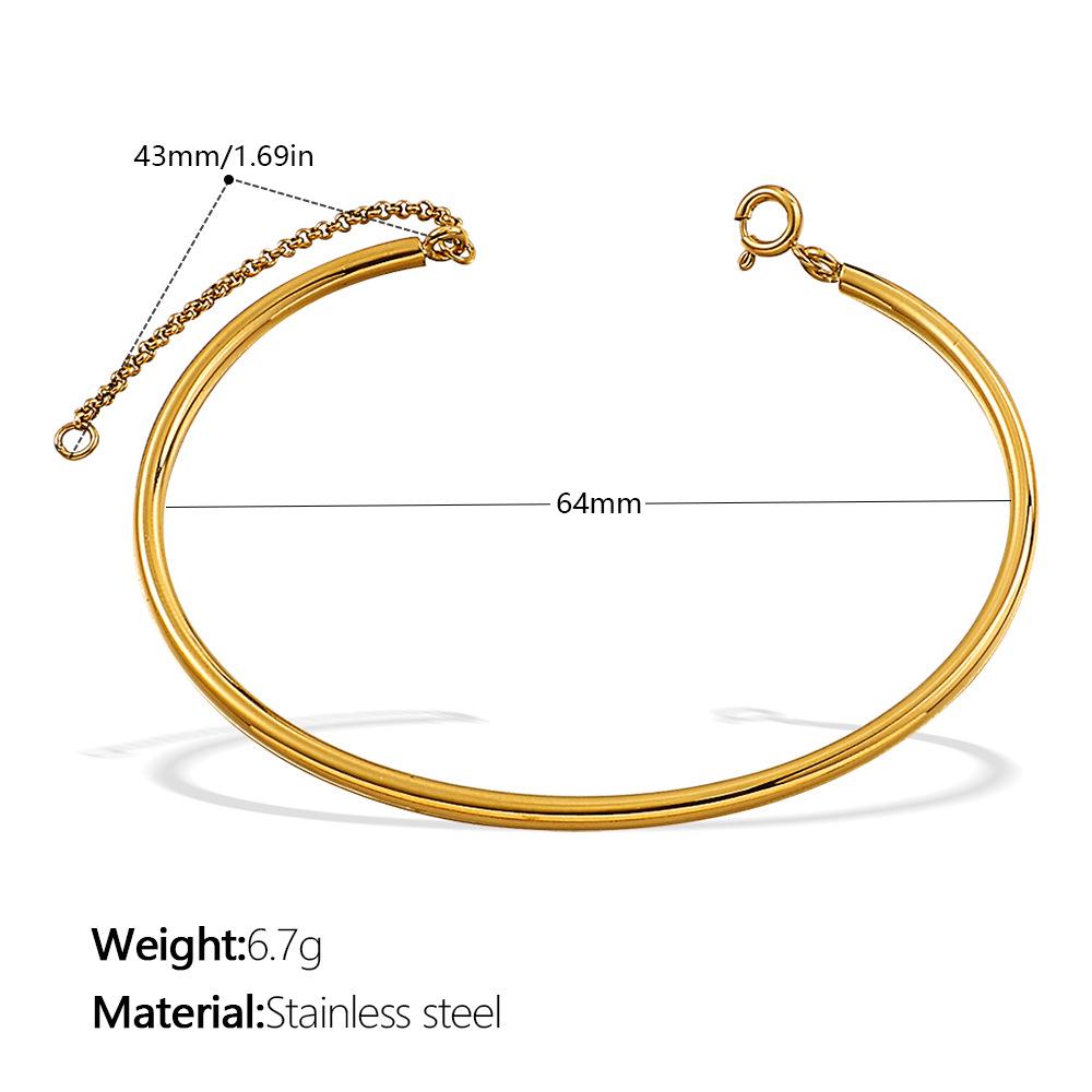 

Европейский и американский стиль многослойный браслет из нержавеющей стали: Геометричный, Полированный, Круглый браслет-манжета для женщин