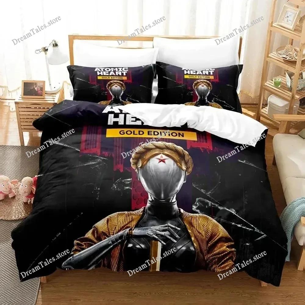 New Atomic Heart Bedding Set Single Twin Full Queen King Size Bed Set Adult Kid Bedroom Duvet Cover Sets 3D Print Game Anime741