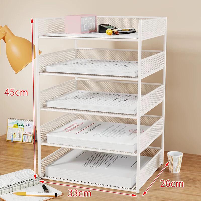 Large Capacity A4 Desktop Organizer - One-Piece Office File and Data Storage Box