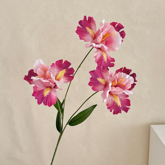 Iris Artificial Flower Realistic Faux Iris Flowers 33" Soft Fabric Indoor Outdoor Decor for Wedding Bridal Bouquets