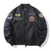 Black Jacket Flight Jacket Embroidered Thick Padded Outerwear Streetwear Jumper Stylish Large Size FUN212 [East Rain] MA-1 MA-1 Spring/Autumn/Winter
