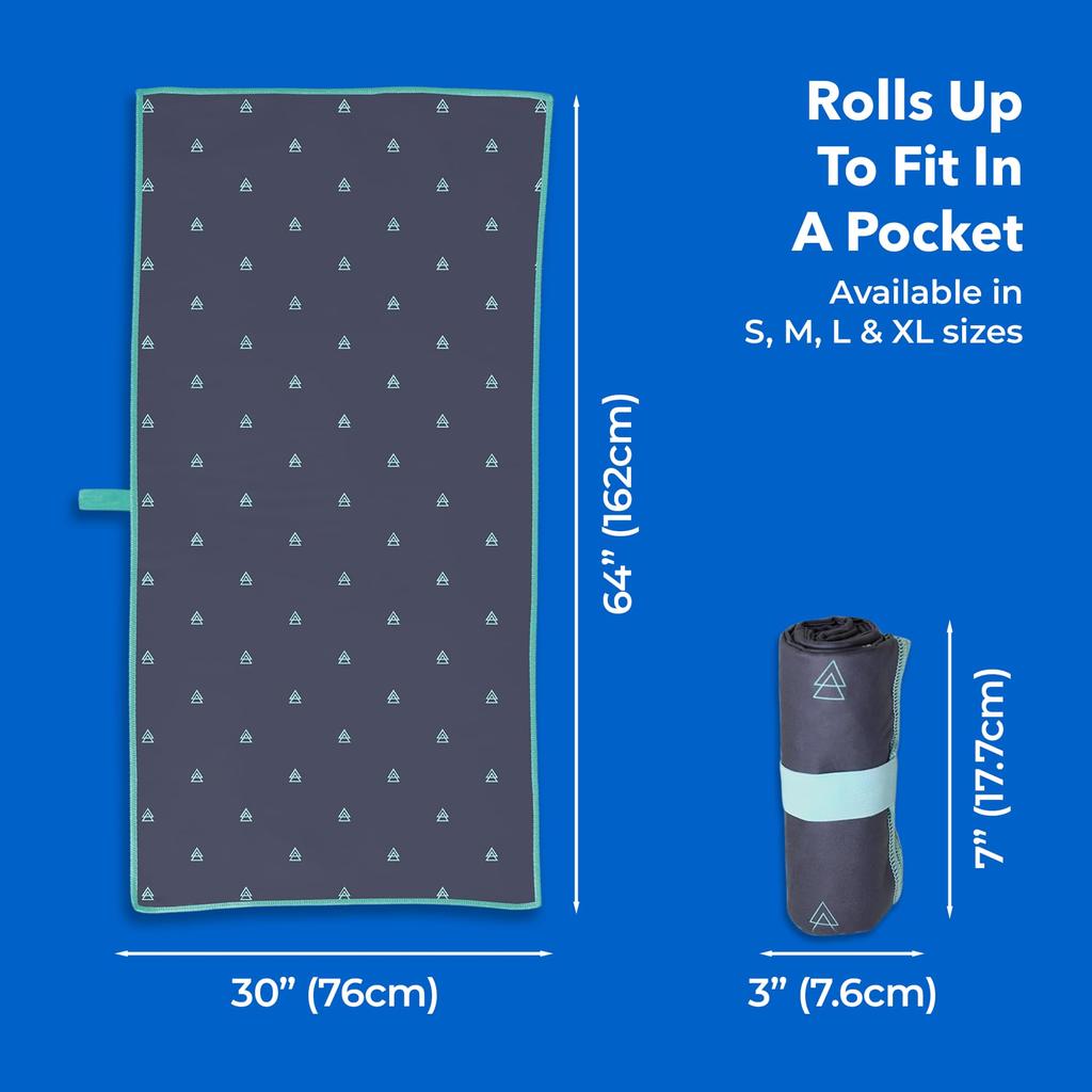 Acteon Multipurpose Towel, Ultralight, Compact, Antibacterial Microfiber, Super Absorbent, Quick Drying (Sports, Travel, Beach, Pool, Camping, Gym, Ba