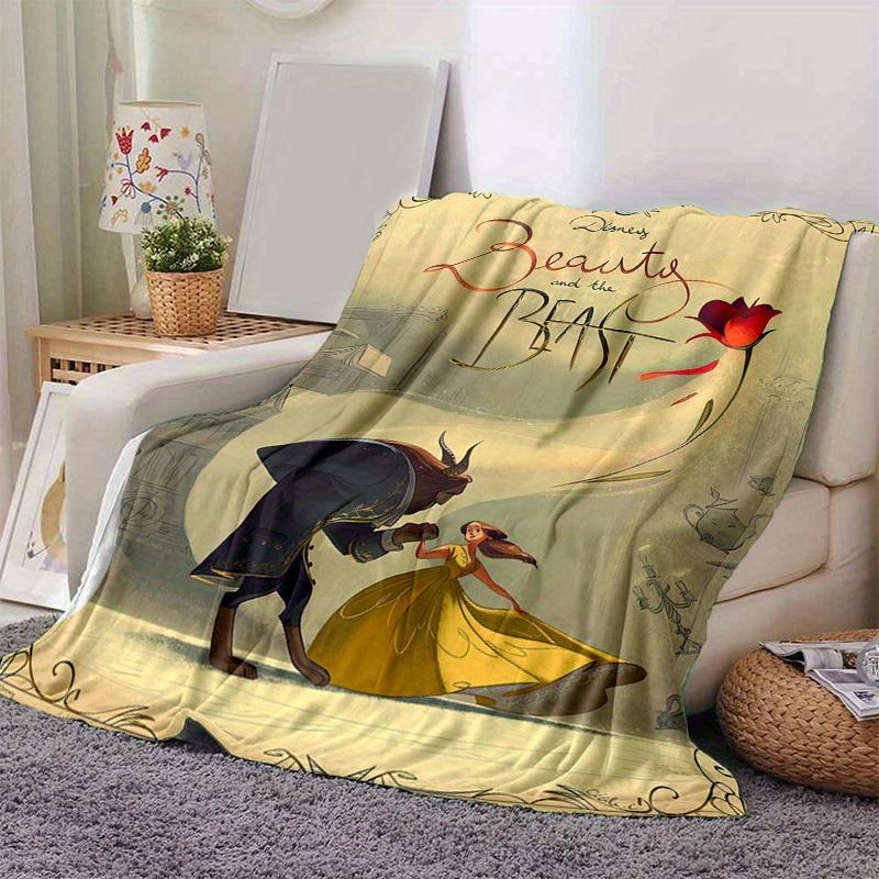1pc, Disney's Beauty and the Beast: A Magical Home Décor Gift Cozy Blanket for Bedroom, Living Room, Travel, Camping, Car