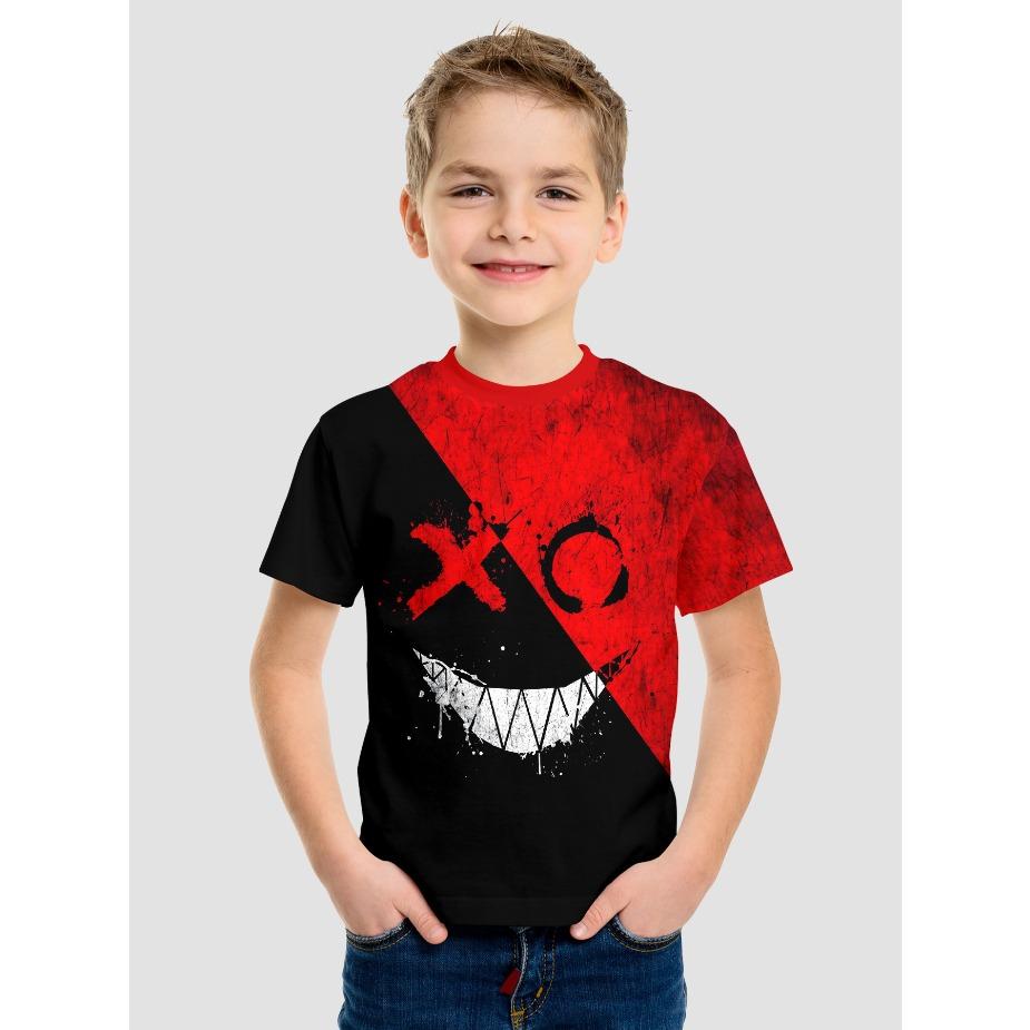 Kids T-shirts Summer Boys' Short Sleeved T-shirt 3D Printed Illusion, Cartoon Sports Football Top for Middle Aged Children Tees