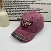 Spring and summer hat men's retro old washed denim baseball cap women's street versatile embroidered eagle sunshade cap