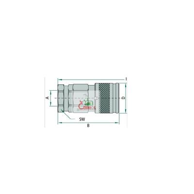 Dry-break Hydraulic Quick Coupler, 1/2" Socket, 3/4 Female Socket