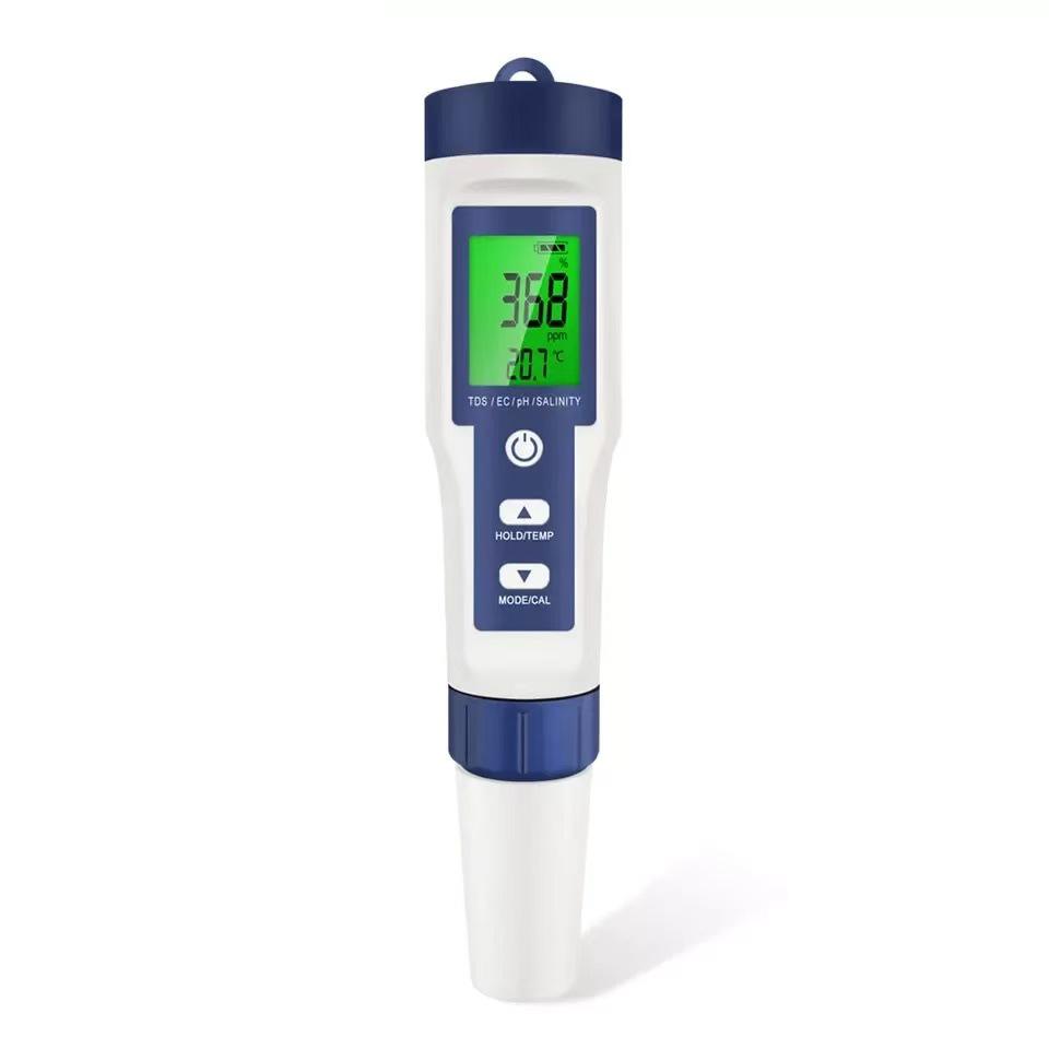 EZ-9909A 5-in-1 Waterproof Salinity Meter with Backlight for Aquariums & Seawater