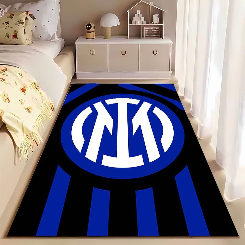 Blue Black Striped Logo Carpet Suitable As a Non-slip Mat for the Living Room or Bedroom Sofa
