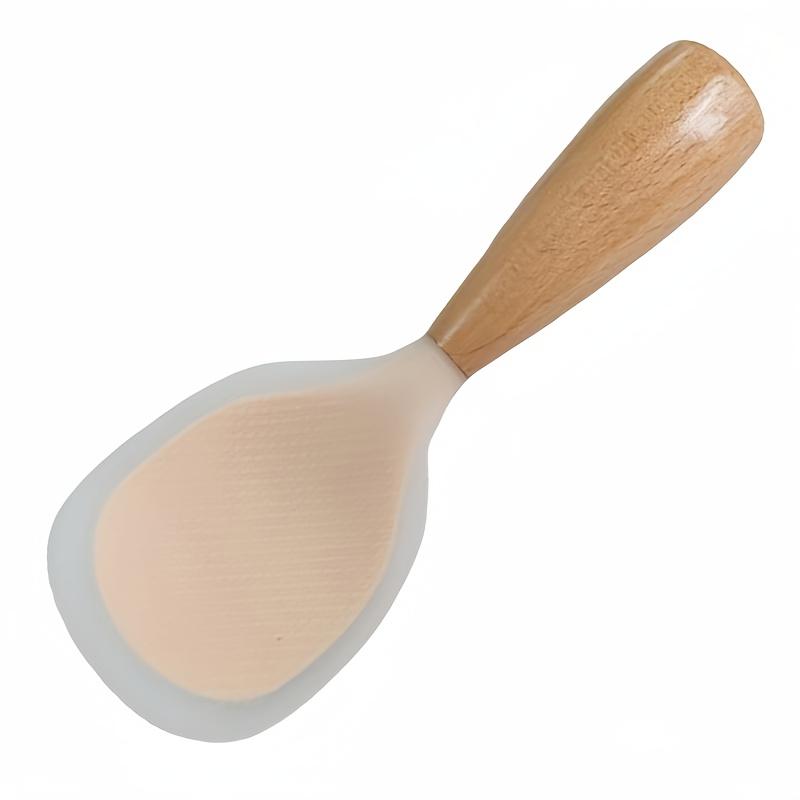 

Durable Silicone Spoon with Natural Wood Handle, Heat-Resistant Nonstick Kitchen Scraper for Rice Cooker, Essential Cooking Tool for Dorm and Home 1pc оранжевый