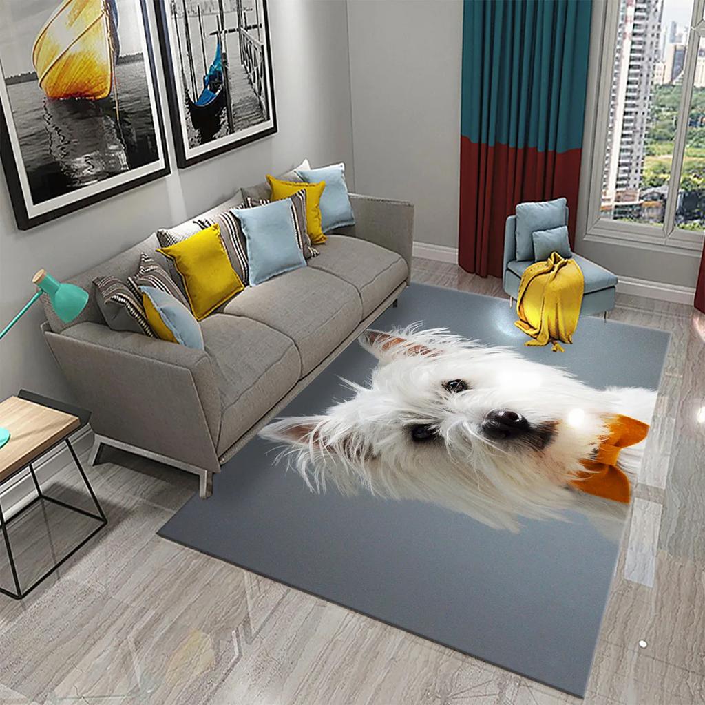 West Highland White Terrier Hund Teppich Niedlicher Welpe Tier Badezimmer Küche Schlafzimmer Anti-Rutsch Teppich Eingang Toilette Fußmatte