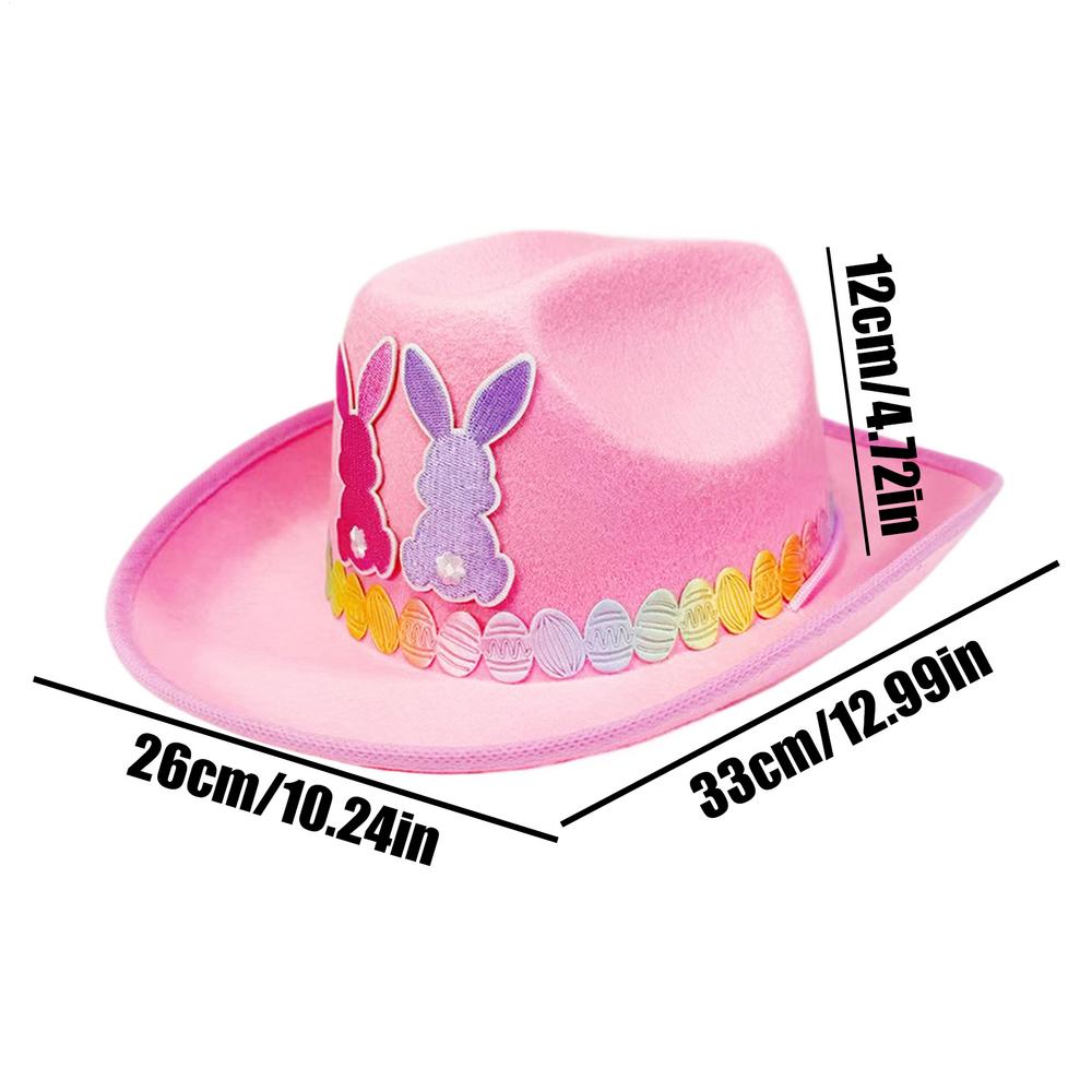 

Easter Cowboy Hat Kids Non-Woven Bunny Ear Cowboy Party Favors Cowgirl Hat Kids Costume for Party Carnival Celebration Birthday рожевий