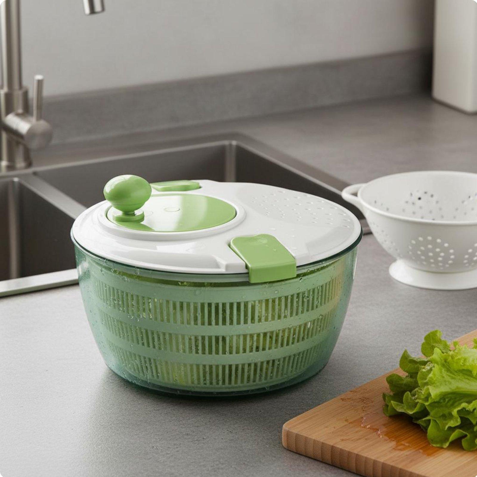 Stainless Steel Salad Drainer Quick Drying Electric Vegetable Dryer Manual Salad Drainer
