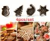 Plastic Christmas Cookie Mold Creative Press Cookie Mold Four-Piece Set of Kitchen Baking Tools Cookie Mold(4pcs/set)