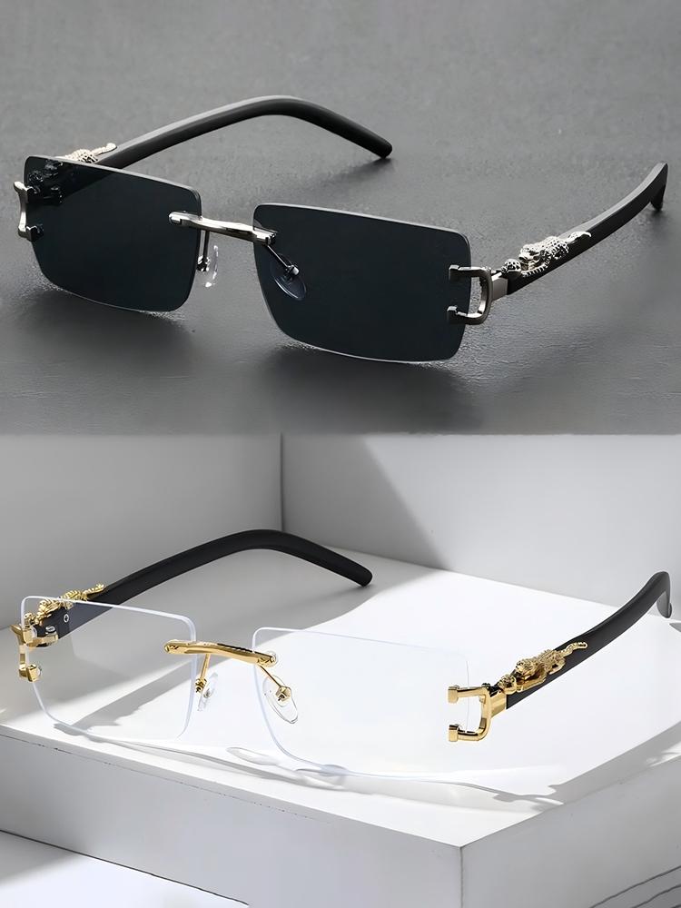 1/2 Pcs Fashionable Trendy Frameless Rectangular Personalized Sunglasses For Daily Life