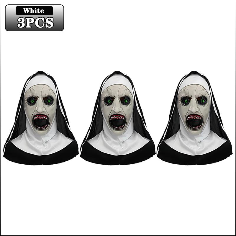 10PCS Scream Horror White Scare Mask Masquerade Skull Ghost Face Headgear Mask Halloween Party Horror Mask Spoof Props