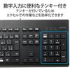 Elecom Washable Keyboard Wired Waterproof IPX5 Compatible Membrane Full Size with Numeric Keypad Antibacterial Black TK-WS01UMKBK