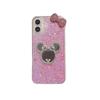 Flash Diamond Mickey Mouse Makeup Mirror 15Promax For Iphone17 Sequins Phone Case 16Pro Bow