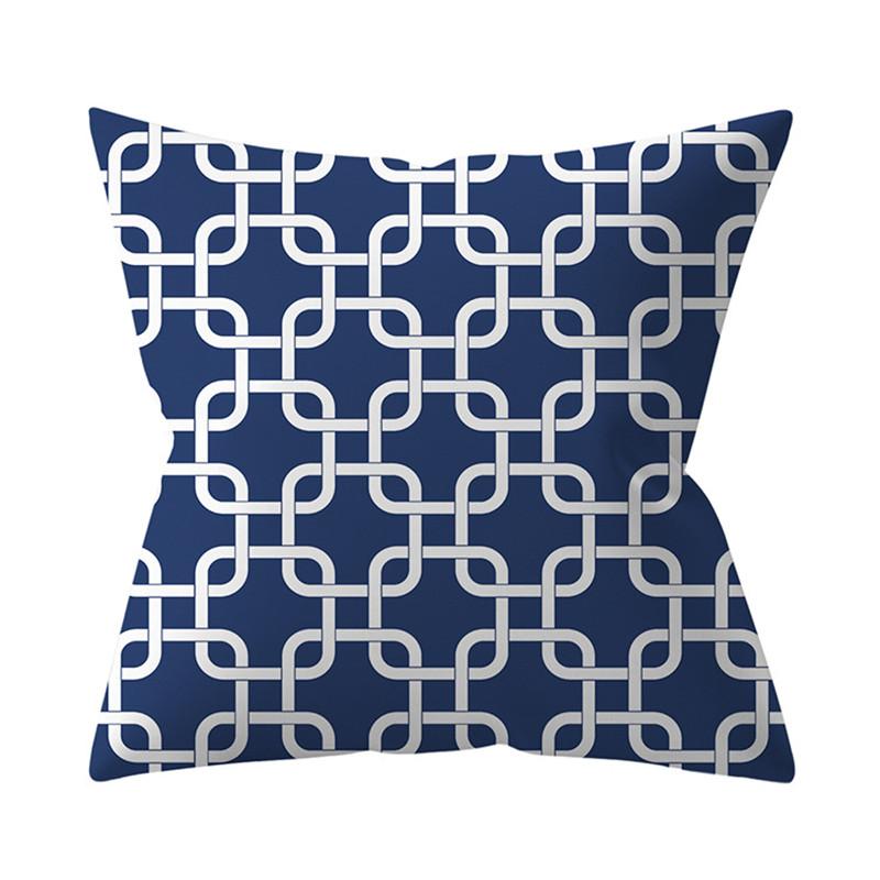 Navy Blue Mandala Nordic Geometric Pillowcase 45x45 Cushion Cover Decorative Pillow Sofa Cushion Home Decor Polyester