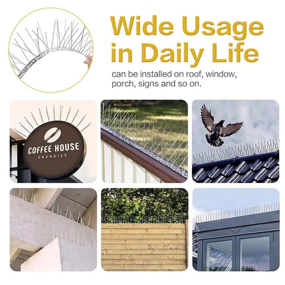 Stainless Steel 10ps Balcony and Orchard General Bird Proof Needle Preventing Animals To Climb Fence Roof Deterrent Trap