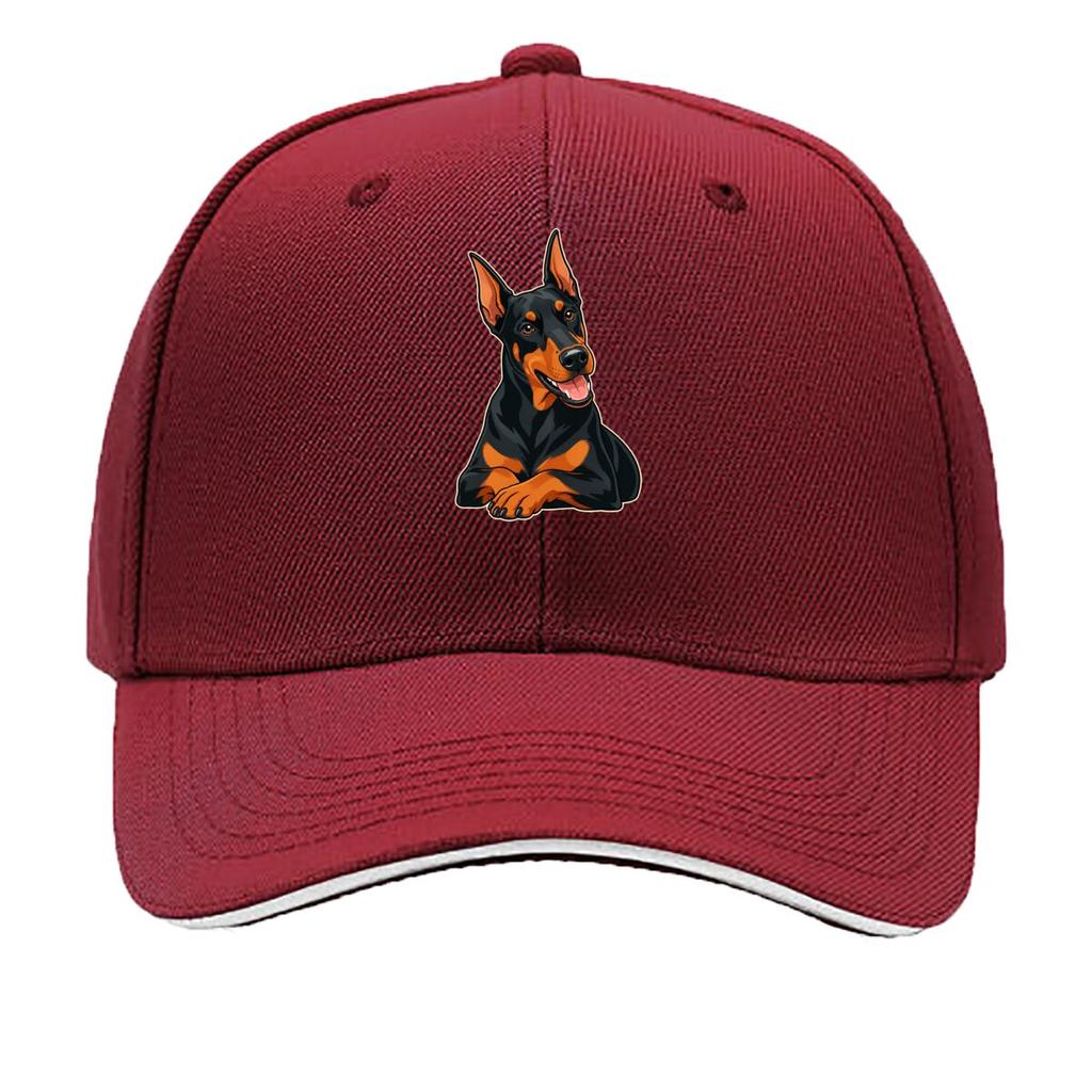 Playful DoberUnisex Portrait Graphic St Sandwich Baseball Cap Sun Cap Outdoor Workouts Hat