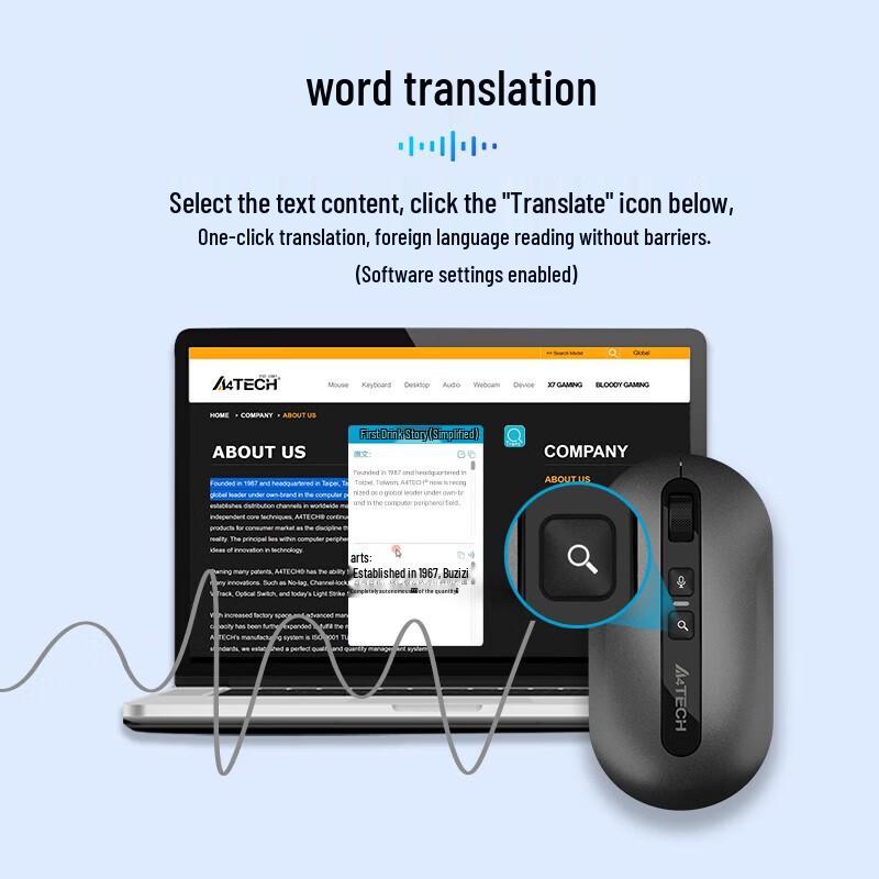A4TECH VM20 Smart Voice Dual-Mode Wireless Mouse