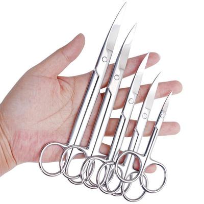 Stainless Steel Stitch Suture Removal Scissors Vet Surgical Scissors Straight Curved Tip Clean and Sterile Haircut Scissors