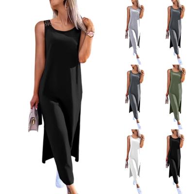 Damen Sommer Locker Lässig Modisch Einfarbig Rücken Spitze Ärmelloses Kleid