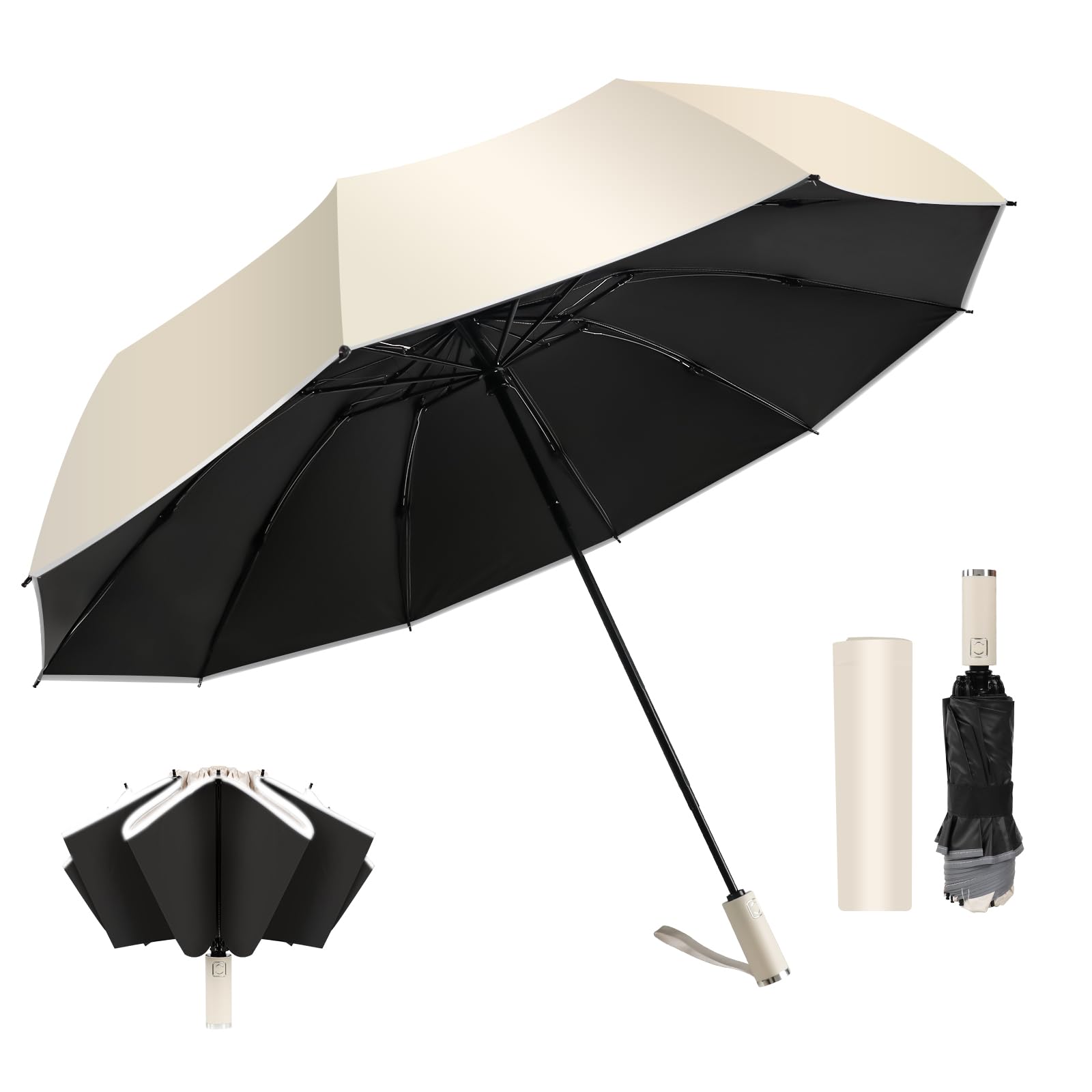 

Складной Для солнечной и дождливой погоды Большой складной 10 с обратным автоматическим открытием и светоотражающим эффектом Супер водонепроницаемый Супер ветрозащитный Защита от солнца и изоляция Подходит для дождливой погоды