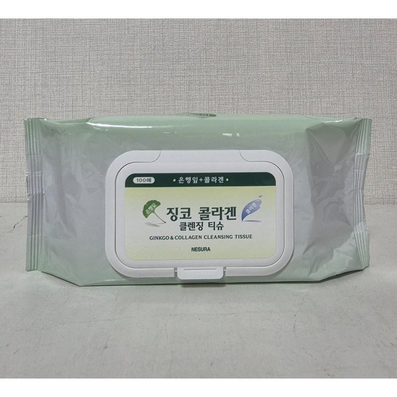 Ginkgo Tissue Nesura Ginkgo Collagen Cleansing Tissue (Cap Type), 100 Sheets Pack, 100 wipes, 1 pcs