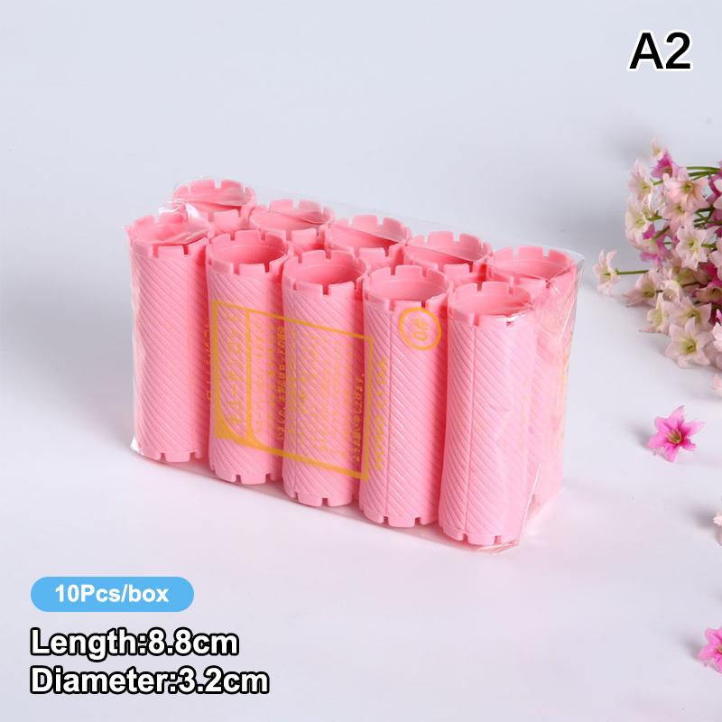 10pcs DIY Heatless Lengthened Hair Roller Stick Perm Tools Hollow Design Spiral Hair Curler Magic Curls Curly Hair Styling Kits