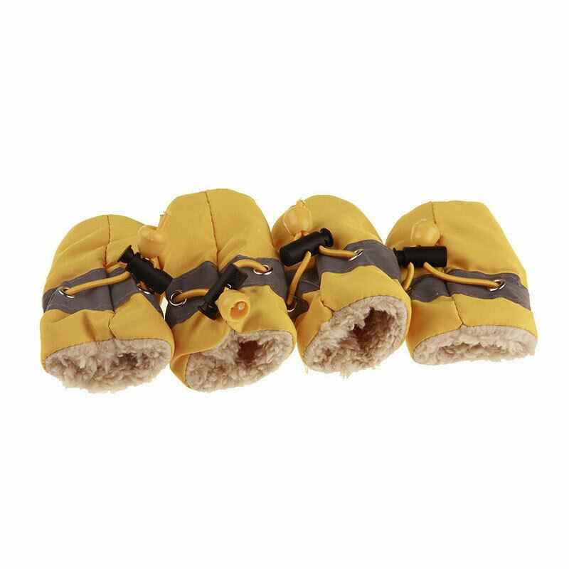 4pcs/set Warm Winter Pet Dog Boots Waterproof Puppy Shoes Protective Anti-slip Apparel for Small Dog Puppy Dogs Socks Booties