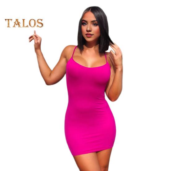 Set de 2 bucăți rochie pentru fete fierbinți Set de chiloți cu decolteu în V, culoare uni, teacă, slabă, curea spaghete, talie mijlocie, elastică, croială joasă, slim fit, întâlniri, vacanță, petrecere în club