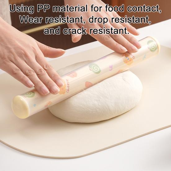 Rolling Pin with Dual Scale Markings And Built-in Pastry Cutter Non-Stick Surface Multifunctional Dough Roller for Cookies Pizza Pastries Baking Tool